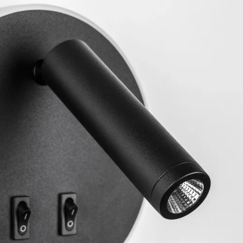 Бра с выключателем LED Muro 808657 Lightstar чёрный на 1 лампу, основание чёрное в стиле современный хай-тек минимализм для чтения фото 3 Бра с выключателем LED Muro 808657 Lightstar чёрный на 1 лампу, основание чёрное в стиле современный хай-тек минимализм для чтения фото 3