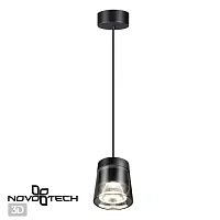 Светильник подвесной LED Artik 358647 Novotech чёрный 1 лампа, основание чёрное в стиле современный хай-тек 