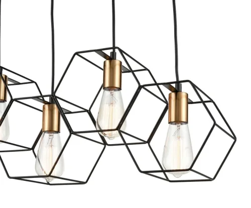 Светильник подвесной лофт Luca VL6232P05 Vele Luce чёрный на 5 ламп, основание чёрное в стиле лофт фото 2