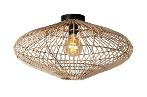 Светильник потолочный Magali 03135/56/72 Lucide коричневый бежевый 1 лампа, основание чёрное в стиле скандинавский 