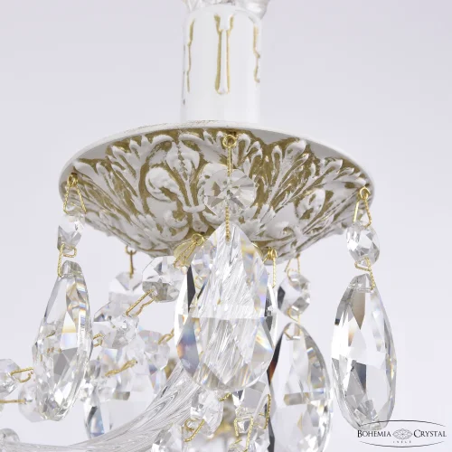 Люстра подвесная AL16313/8/240 WMG Bohemia Ivele Crystal без плафона на 8 ламп, основание белое патина золотое в стиле классический sp фото 5