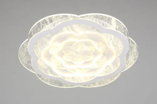 Люстра потолочная LED Banchette OML-08307-140 Omnilux белая на 1 лампа, основание белое в стиле хай-тек  фото 2