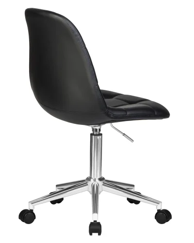 Офисное кресло набор 2 шт. SET-2 9800-LM MONTY, цвет чёрный Dobrin, /экокожа, ножки/металл/хром, размеры - 820*930***620*620 фото 5