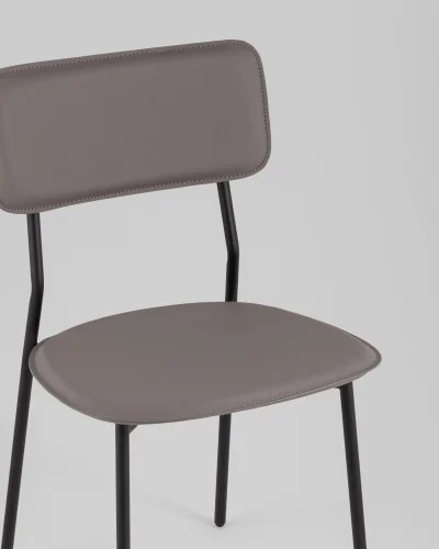 Стул обеденный Mikkie, серый УТ000039229 Stool Group, серый/экокожа, ножки/металл/чёрный, размеры - ***** фото 7