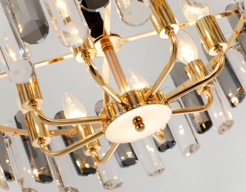 Люстра подвесная Traditional TR5304 Ambrella light прозрачная на 8 ламп, основание золотое в стиле классический  фото 5