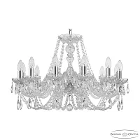 Люстра подвесная 101/12/240 Ni Bohemia Ivele Crystal без плафона на 12 ламп, основание прозрачное никель в стиле классика sp