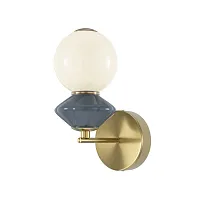 Бра LED Brosche MOD362WL-L5GR3K Maytoni белый на 1 лампу, основание латунь в стиле современный арт-деко шар