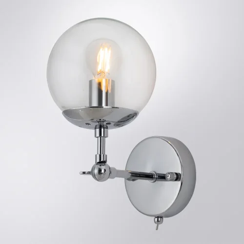 Бра с выключателем Bolla A1664AP-1CC Arte Lamp прозрачный на 1 лампа, основание хром в стиле лофт современный молекула фото 2