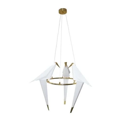Светильник подвесной LED Birds V3071-3PL Moderli белый на 3 лампы, основание золотое в стиле хай-тек птички