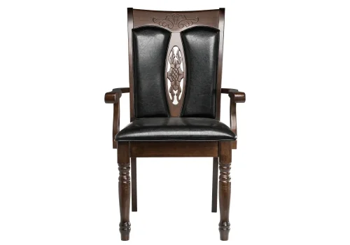 Деревянный стул Gala dirty oak / black 11421 Woodville, чёрный/искусственная кожа, ножки/дерево/коричневый, размеры - ****600*600 фото 2