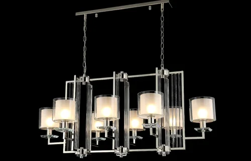 Люстра подвесная NICOLAS SP8 L1000 GOLD/WHITE Crystal Lux белая на 8 ламп, основание золотое в стиле современный фото 2