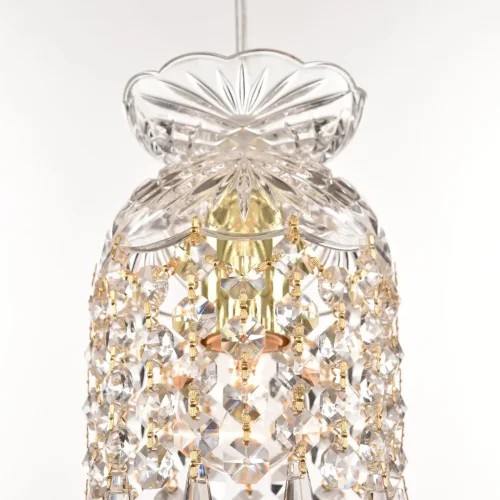 Светильник подвесной 14781P/11 G Drops Bohemia Ivele Crystal прозрачный 1 лампа, основание золотое в стиле классический drops фото 3