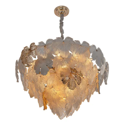 Люстра подвесная Dryad CL305180 Citilux белая прозрачная на 21 лампу, основание золотое в стиле классический современный флористика фото 7