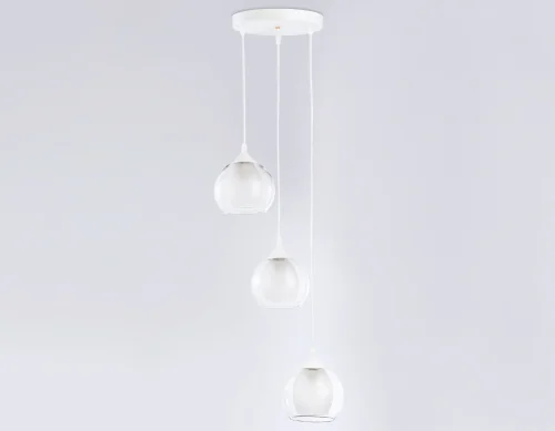 Светильник подвесной TR3540 Ambrella light белый 3 лампы, основание белое в стиле классический современный каскад фото 6