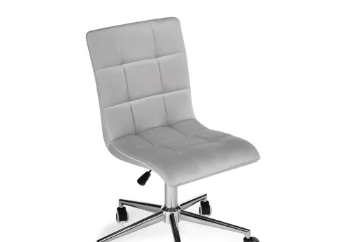 Компьютерное кресло Квадро светло-серое / хром 539659 Woodville, серый/велюр, ножки/металл/хром, размеры - *960***420*570 фото 6