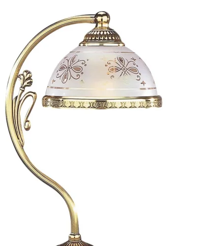 Настольная лампа P 6102 P Reccagni Angelo прозрачная белая 1 лампа, основание золотое латунь металл в стиле классический  фото 2