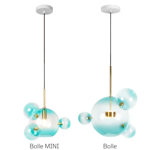 Светильник подвесной Bolle 2027-P4 Blue mini LOFT IT голубой 1 лампа, основание белое в стиле современный молекула шар фото 7