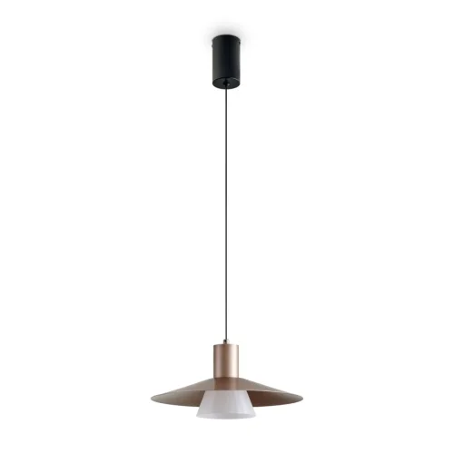 Светильник подвесной LED Fari FR5600PL-L5MG Freya матовый золото на 1 лампу, основание чёрное в стиле современный лофт фото 15