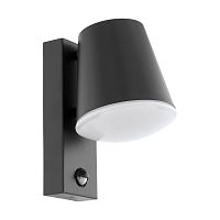 Настенный светильник с датчиком движения CALDIERO 97451 Eglo уличный IP44 чёрный 1 лампа, плафон белый чёрный в стиле современный E27