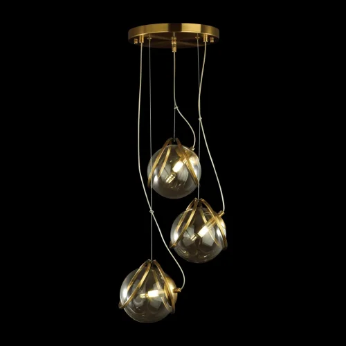 Светильник подвесной Wanda 5288/3 Lumion прозрачный 3 лампы, основание латунь в стиле модерн шар фото 4