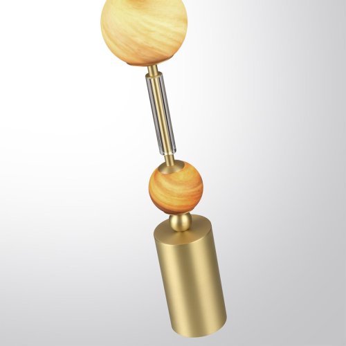 Настольная лампа LED Callisto 5457/4TL Odeon Light коричневая на 1 лампу, основание золотое металл в стиле арт-деко современный шар фото 6