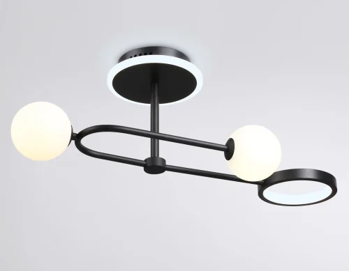 Светильник потолочный LED с пультом FL66223 Ambrella light чёрный 1 лампа, основание чёрное в стиле современный хай-тек с пультом фото 5
