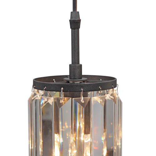 Светильник подвесной V4265-1/3S Vitaluce прозрачный 3 лампы, основание чёрное в стиле классический современный  фото 2