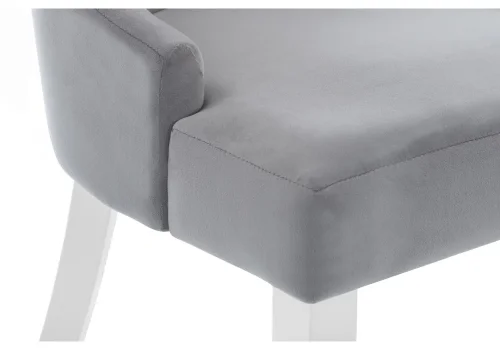 Деревянный стул Elegance white / grey 11585 Woodville, серый/велюр, ножки/дерево/белый, размеры - ****520*580 фото 7