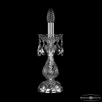 Настольная лампа 1413L/1-31 Ni Bohemia Ivele Crystal без плафона 1 лампа, основание прозрачное никель стекло хрусталь металл в стиле классический sp