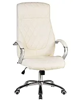 Офисное кресло для руководителей 117B-LMR BENJAMIN, цвет кремовый Dobrin, кремовый/экокожа, ножки/металл/хром, размеры - 1200*1270***670*670