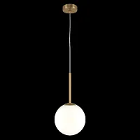 Светильник подвесной Basic form MOD321PL-01G3 Maytoni белый 1 лампа, основание золотое в стиле модерн шар