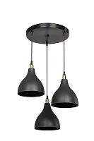 Светильник подвесной Marjory TL1615H-03BK Toplight чёрный 3 лампы, основание чёрное в стиле модерн лофт каскад