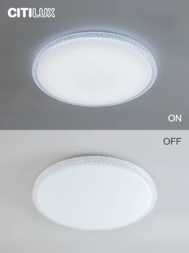 Люстра потолочная LED с пультом Альпина Смарт CL718A100G Citilux белая на 1 лампа, основание белое в стиле современный с пультом фото 10