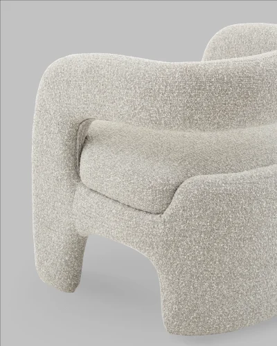 Кресло лаунж Bones, серебристый УТ000041678 Stool Group, серебряный/букле, ножки/фанера/серебристый серый, размеры - *****мм фото 7