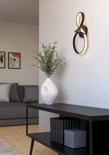 Бра LED Serpins 901268 Eglo чёрный на 1 лампу, основание чёрное в стиле современный хай-тек фото 2