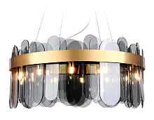Люстра подвесная Traditional TR5344 Ambrella light серая чёрная на 12 ламп, основание золотое в стиле классика 