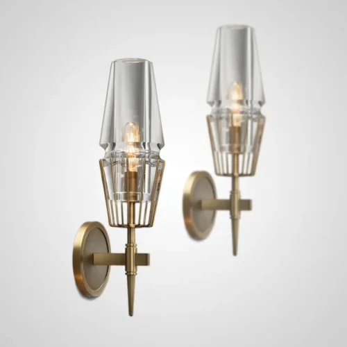Бра CHAILLOT SCONCE 101399-26 ImperiumLoft прозрачный на 1 лампу, основание латунь в стиле современный 
