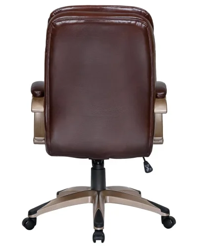 Офисное кресло для руководителей 106B-LMR DONALD, цвет коричневый Dobrin, коричневый/экокожа, ножки/металл/бежевый, размеры - 1030*1110***720*720 фото 5