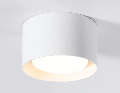 Светильник накладной TN70812 Ambrella light белый 1 лампа, основание белое в стиле современный хай-тек круглый фото 4