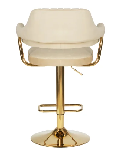 Стул барный набор 2 шт. SET-2 5019_Golden-LM, цвет сиденья бежевый велюр (MJ9-10), цвет основания золото Dobrin, /велюр, ножки/металл/золотой, размеры - 990*1200***610*540 фото 6