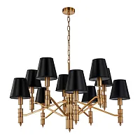 Люстра подвесная Flagship 2933-10P Favourite чёрная на 10 ламп, основание латунь в стиле современный 