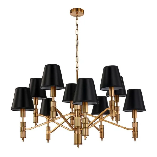 Люстра подвесная Flagship 2933-10P Favourite чёрная на 10 ламп, основание латунь в стиле современный 