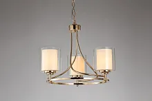 Люстра подвесная Maximilian V2521-3P Moderli белая на 3 лампы, основание золотое в стиле современный 