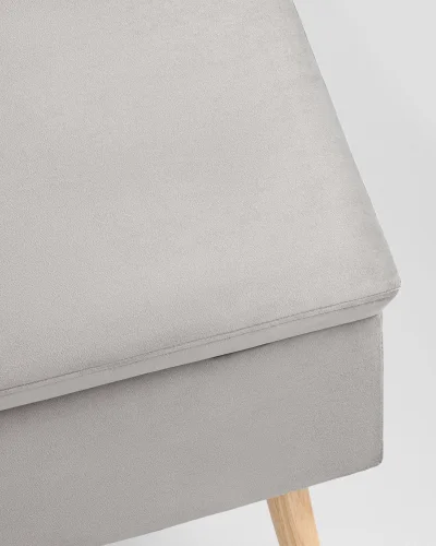 Банкетка Сторми с ящиком, велюр серый УТ000041747 Stool Group на 1 , основание в стиле современный фото 3