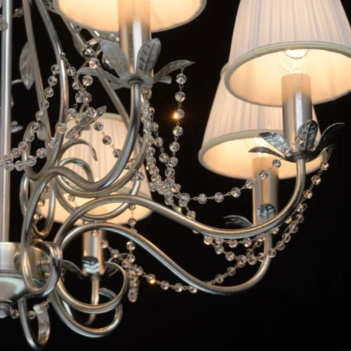 Люстра подвесная Валенсия 299011608 Chiaro бежевая на 8 ламп, основание серебряное в стиле классический  фото 15