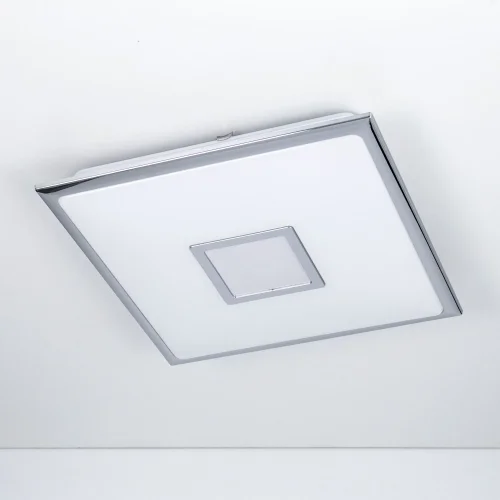 Светильник потолочный LED с пультом с Алисой Старлайт Смарт CL703AK80G Citilux белый 1 лампа, основание белое хром в стиле современный с пультом квадраты фото 2