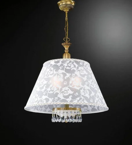 Люстра подвесная  L 8281/50 Reccagni Angelo белая на 3 лампы, основание античное бронза в стиле классический 