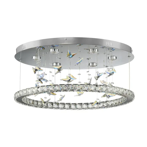 Люстра потолочная LED с пультом Etera CL322050 Citilux прозрачная на 1 лампу, основание хром в стиле современный хай-тек флористика с пультом фото 6