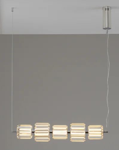 Светильник подвесной LED Prismique V11720-PL Moderli прозрачный на 1 лампу, основание хром в стиле современный линейный фото 2 Светильник подвесной LED Prismique V11720-PL Moderli прозрачный на 1 лампу, основание хром в стиле современный линейный фото 2