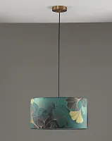 Светильник подвесной Gingko V11511-3P Moderli синий разноцветный на 3 лампы, основание золотое в стиле классический современный флористика кантри цветы Светильник подвесной Gingko V11511-3P Moderli синий разноцветный на 3 лампы, основание золотое в стиле классический современный флористика кантри цветы